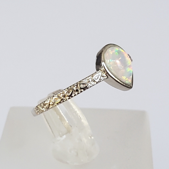 18k Over Sterling Opal Ring - Picture 6 of 8